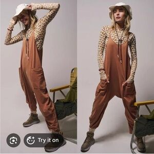 NWT free people movement women’s large red earth hot shot onesie
